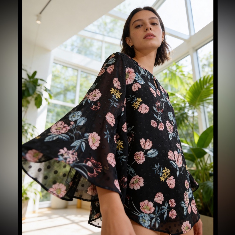 Women blouse with bell sleeves 2XL